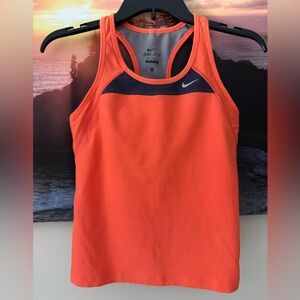 Nike/Dry-Fit/Women/ Vibrant Orange&Gray Tank Top with bra/ S